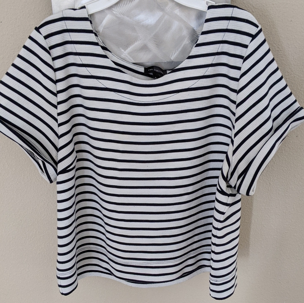 Women's black and white striped top
